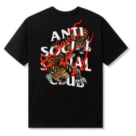 ASSC Anti Social Social Club Tiger Blood Tee Black Size Large - Picture 1 of 7